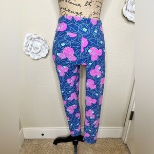 NTM LuLaRoe Disney Minnie Mouse Blue & Pink Leggings in Size One Size Like New